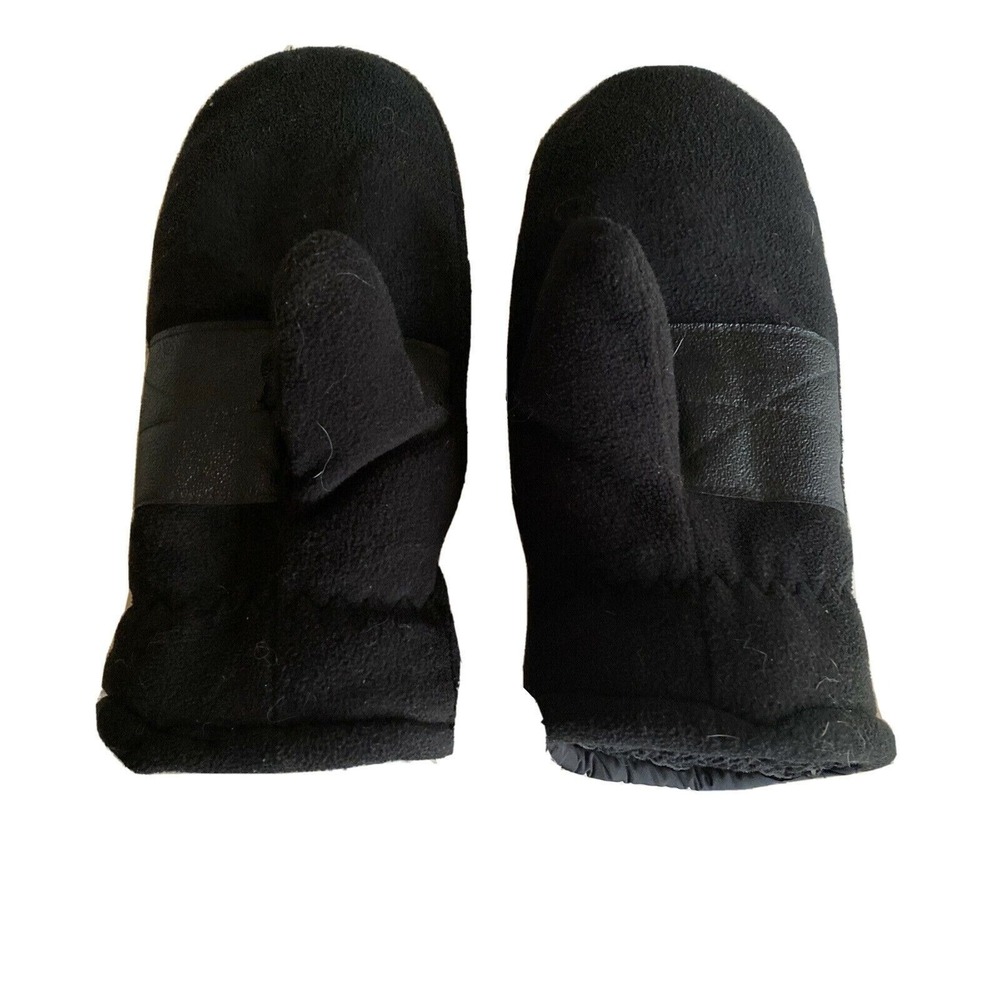Black Winter Fleece-Lined Mittens L/XL‎ 90% Polyester 10% PVC